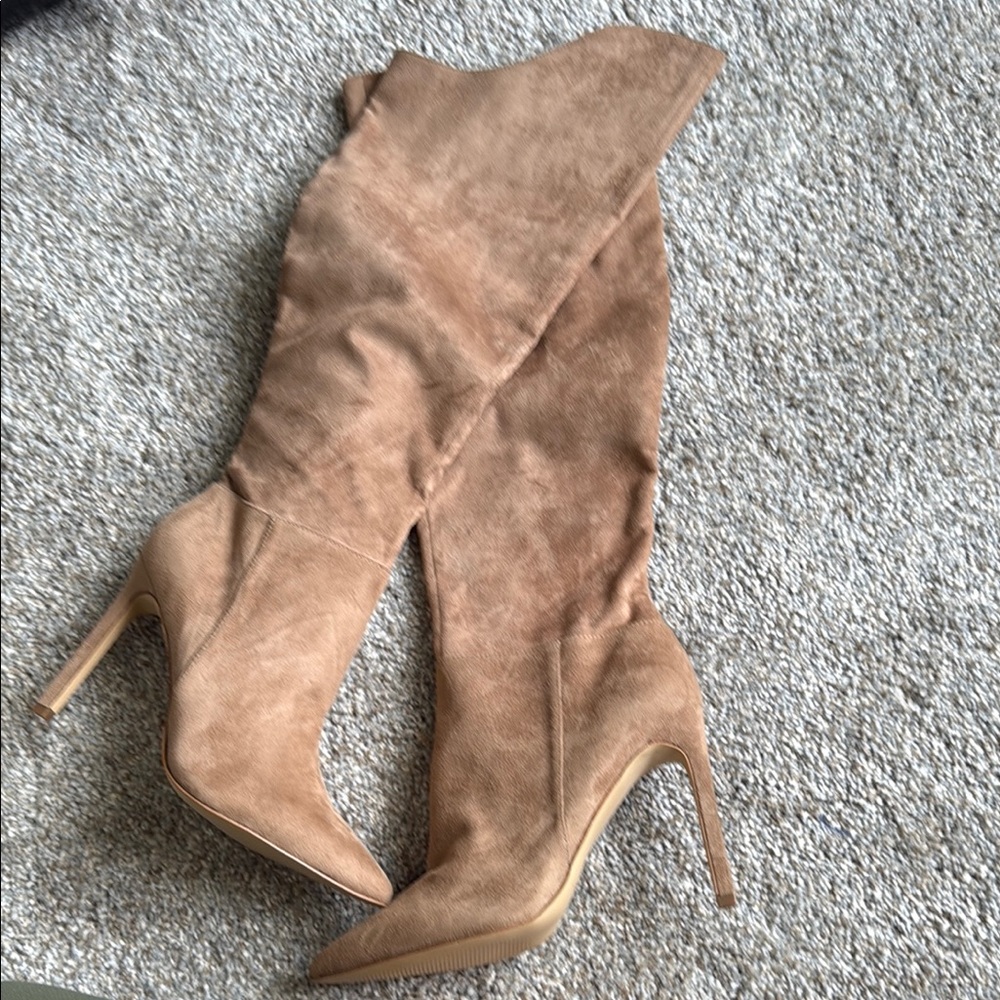 Nine West Tan Suede Heeled Boots